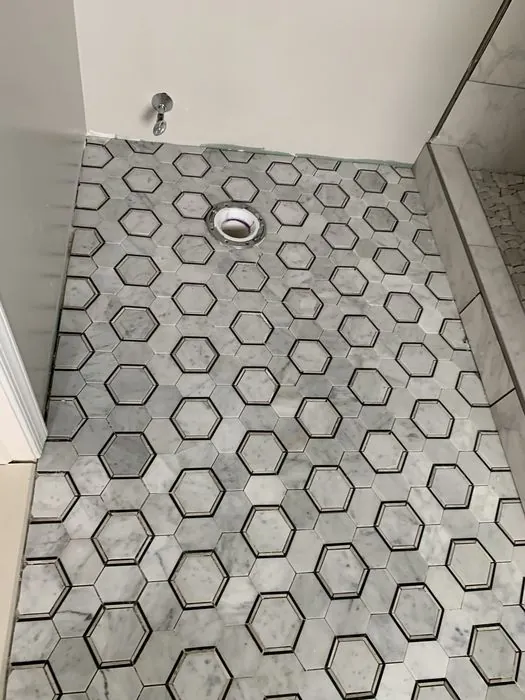 Designer Shower and Hex Tile Bath — C P Renovations project photo 6