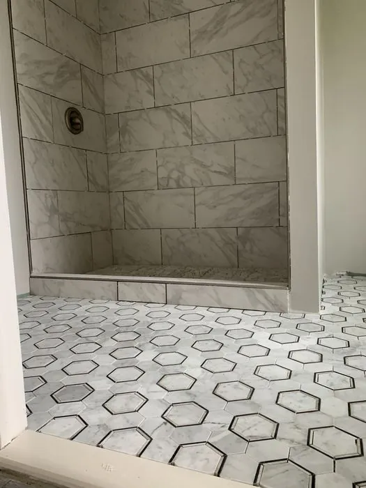 Designer Shower and Hex Tile Bath — C P Renovations project photo 8